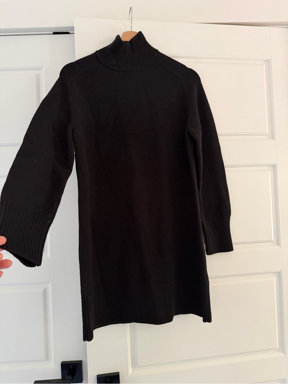 Zara Black Long-Sleeve Turtleneck Sweater Dress